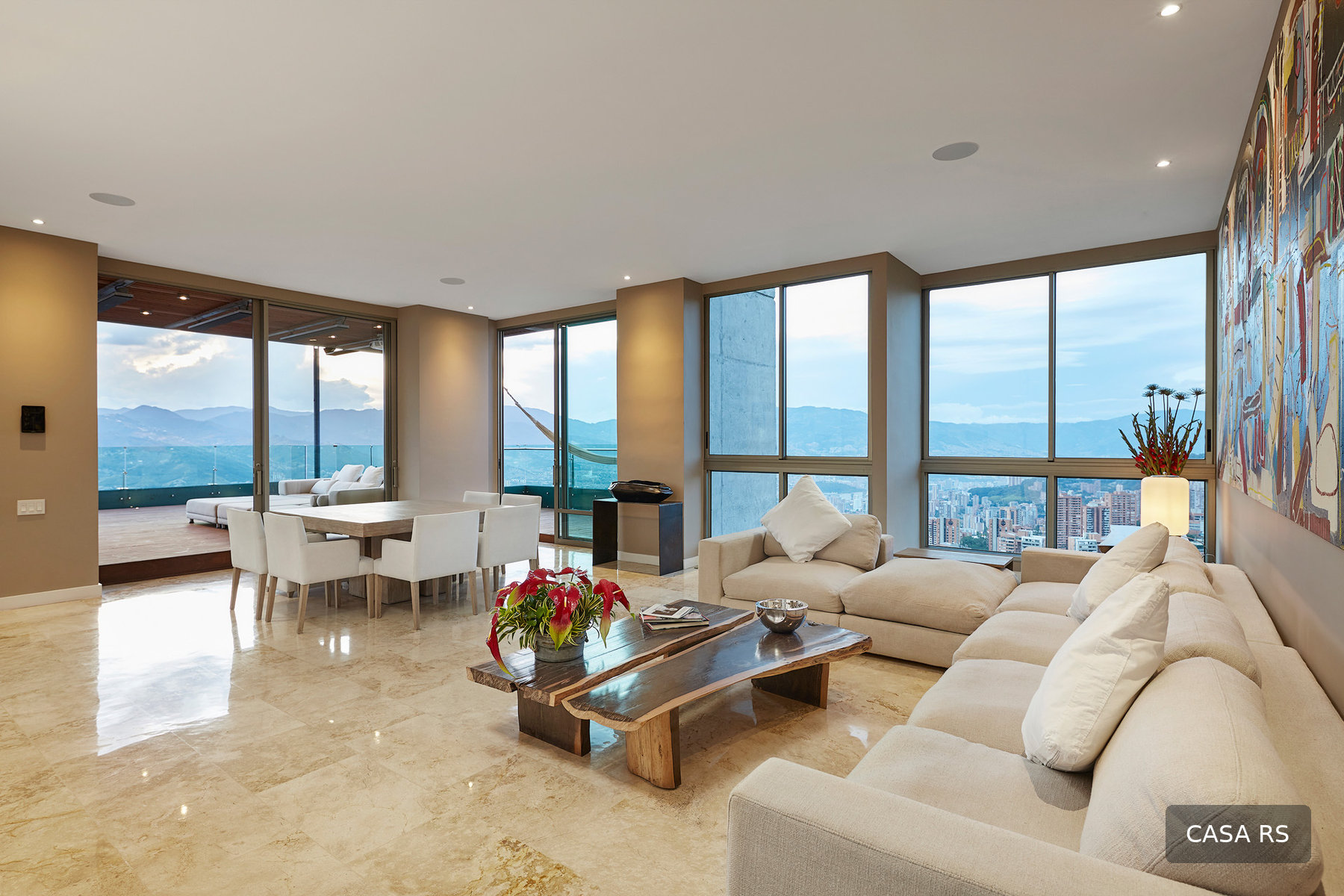 Casa RS living room with panoramic windows
